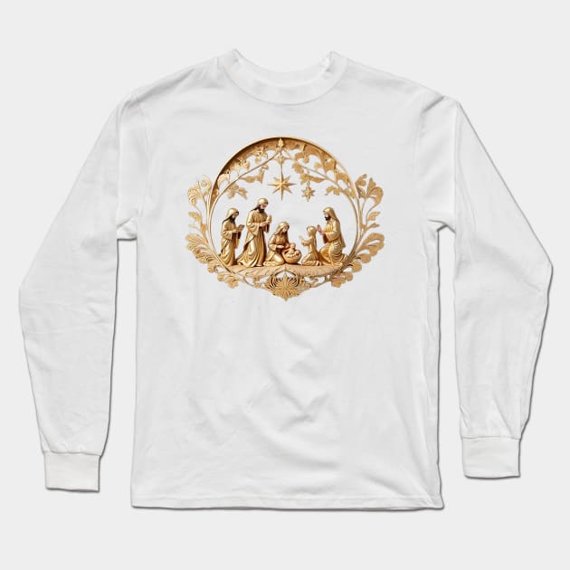 Nativity Scene Long Sleeve T-Shirt by likbatonboot